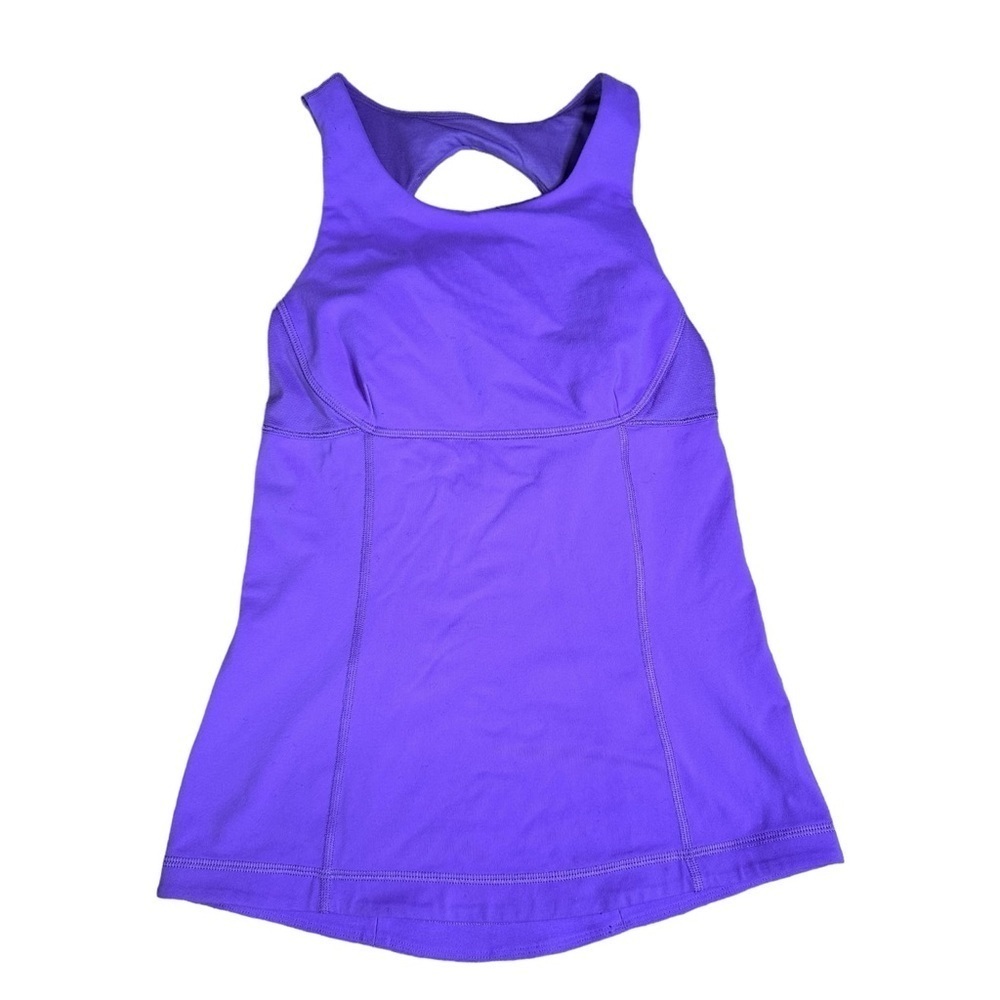 Lululemon Swank Tank Open Back Purple Size 4 Yoga Keyhole Racer Back Running